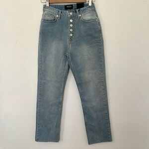 Womens Straight Leg Jean 6R Light wash cropped light wash button fly preppy New